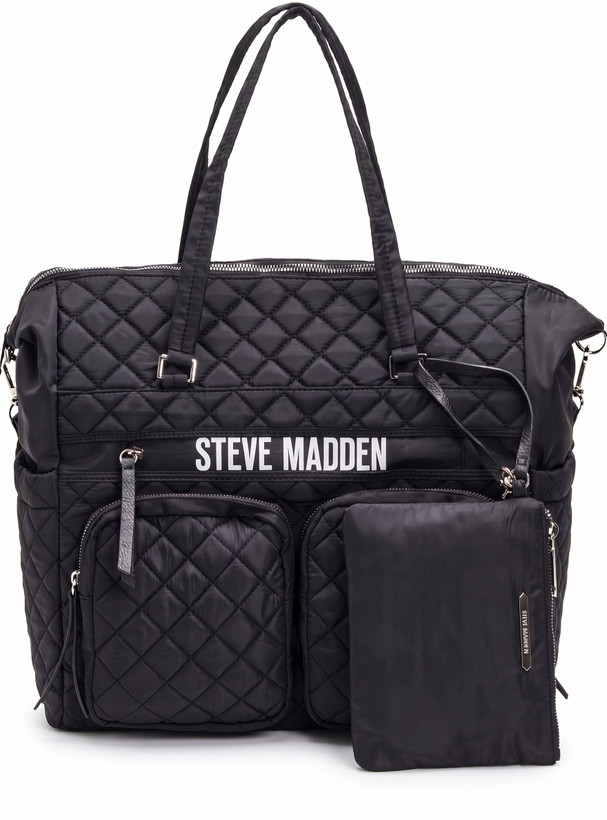 کیف دوشی و دستی زنانه استیو مدن (Steve Madden) مدل کاپشنی مشکی به همراه کیف دستی مجزا